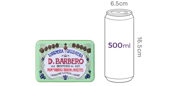 [디 바르베로] 슈가펄 프랄린 초콜릿 그린 틴 105g