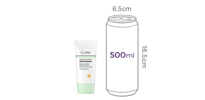 [김정문알로에] 큐어 아쿠아 마일드 그린 선크림 40ml (무기자차)