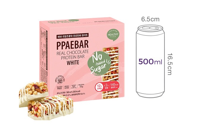 [빼바] (박스)리얼초콜릿 프로틴바 (화이트) 9개입