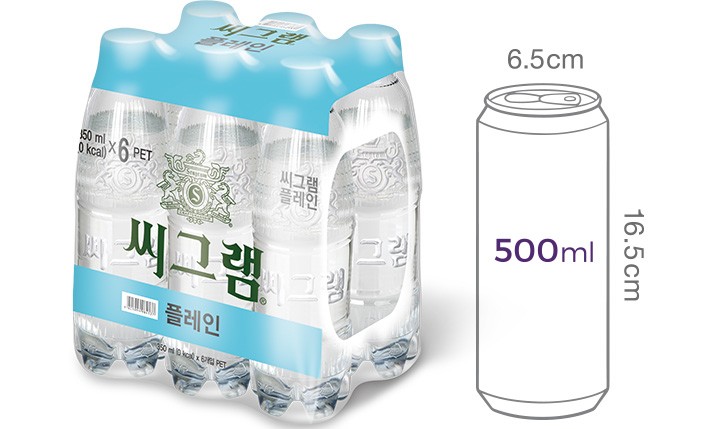 [씨그램] 플레인 무라벨 탄산수 (350mL X 6개)