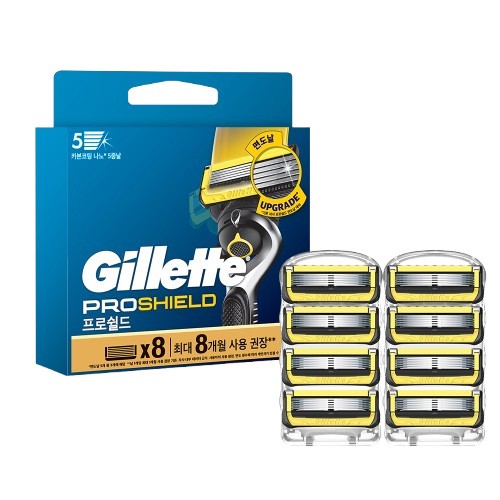 [질레트] 프로쉴드 옐로우 면도날 8입