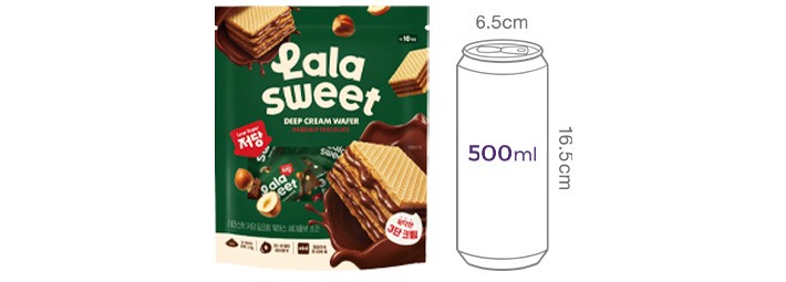 [라라스윗] 저당 딥크림 웨하스 헤이즐넛 초코 80g (8g x 10입)