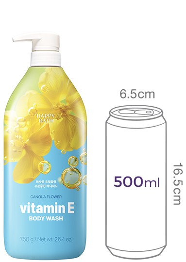 [해피바스] 유채꽃 비타민E 바디워시 750ML