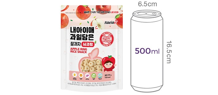 [내아이애] 과일담은 쌀과자 사과링 30g