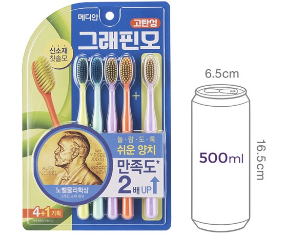 [메디안] 그래핀 칫솔 4+1입