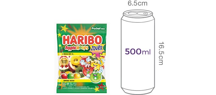 [하리보] 애플 후프 사우어 젤리 80g