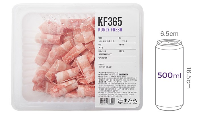 [KF365] 한돈 삼겹 대패 600g (냉동)