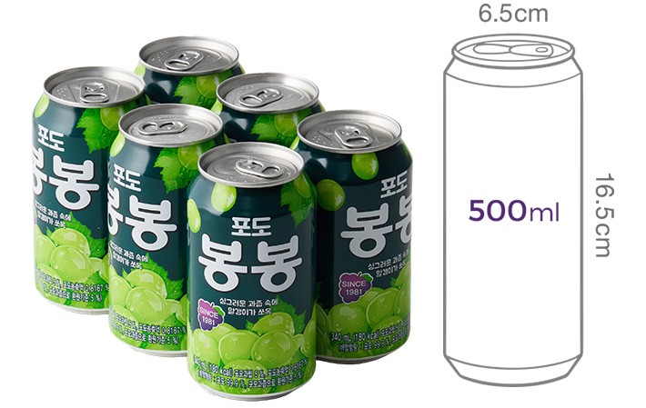 [해태] 봉봉 포도 (340mL X 6개)