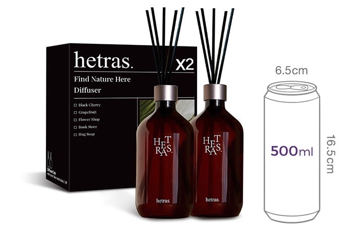 [헤트라스] 프리미엄 디퓨저 500ml x 2개입 허그솝