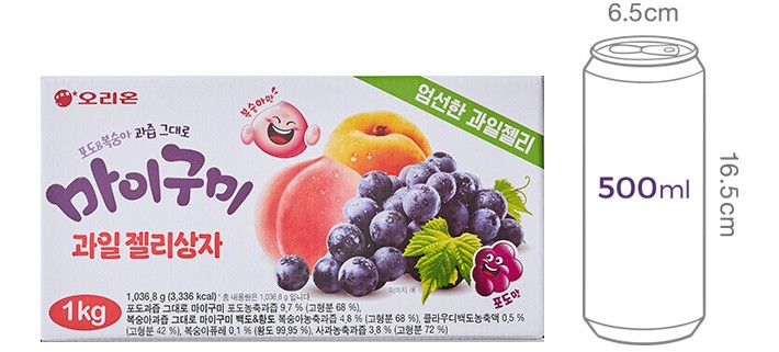 [오리온] 알맹이 과일젤리상자 1008g