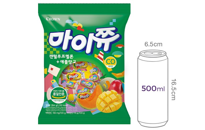 [크라운] 마이쮸 멜론 & 애플망고 284g