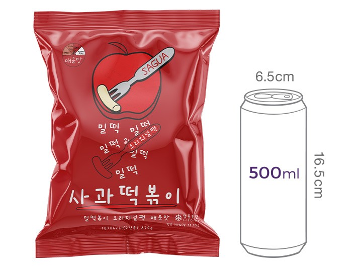 [사과떡볶이] 밀떡볶이 매운맛 870g