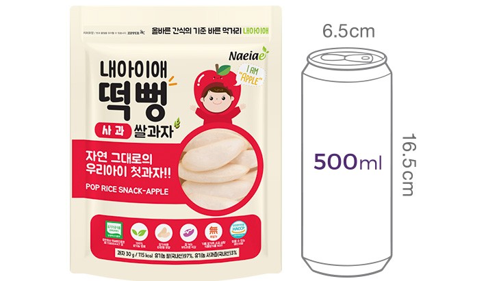 [내아이애] 떡뻥 사과 쌀과자 30g