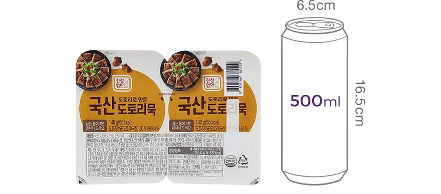 [친정엄마] 국산 도토리묵 투컵 140*2 (280g)