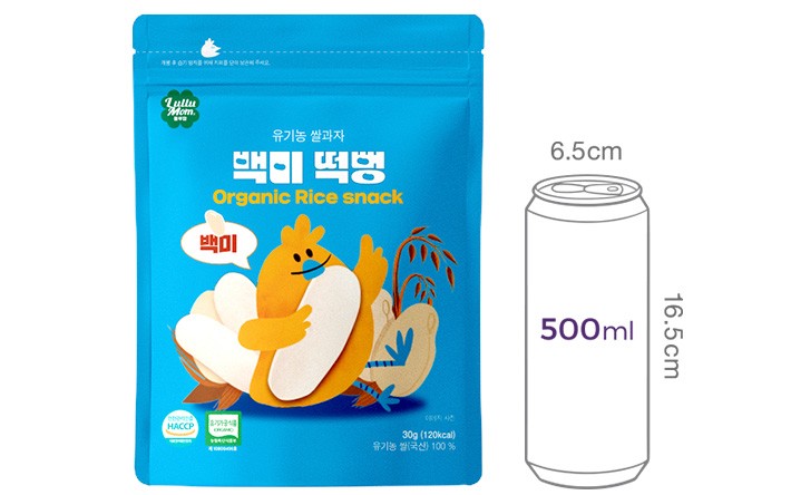 [룰루맘] 유기농 쌀과자 떡뻥 백미 30g