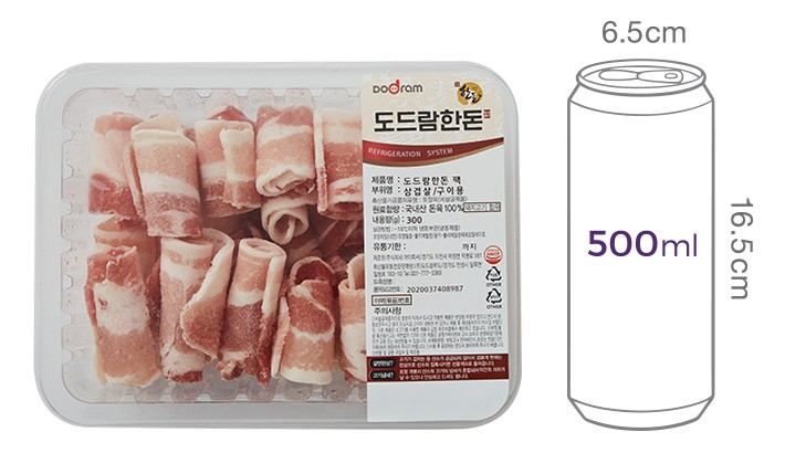 [도드람한돈] 대패 삼겹살 300g (냉동)