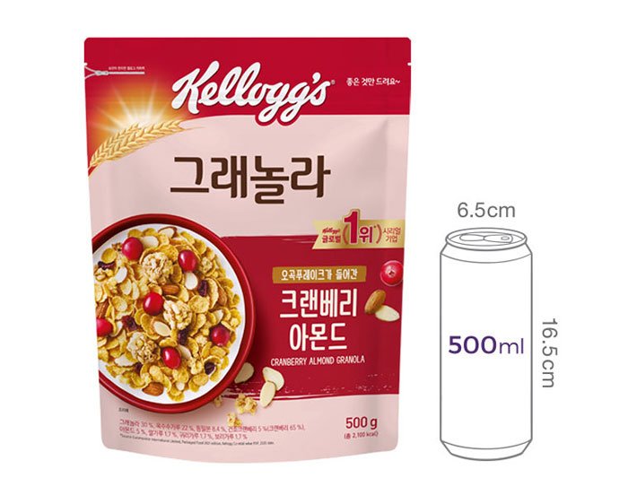 [켈로그] 크랜베리 아몬드 그래놀라 500g