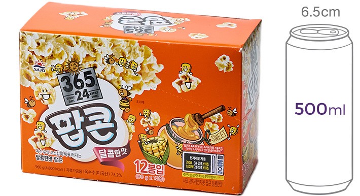 [사조] 365.24 팝콘 달콤한맛 80g X 12입
