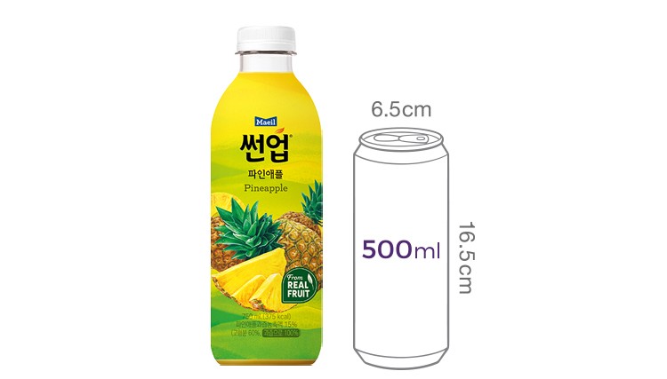 [썬업] 100% 과즙 파인애플 주스 750mL