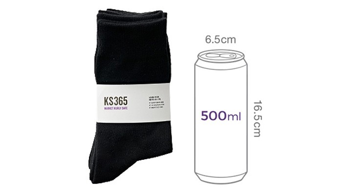 [KS365] 라이트 베이직 중목 양말 7족(남성용)_블랙