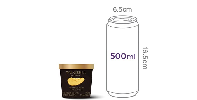 [워커힐고메] 미니컵 아이스크림 스위트 망고바나나 120mL