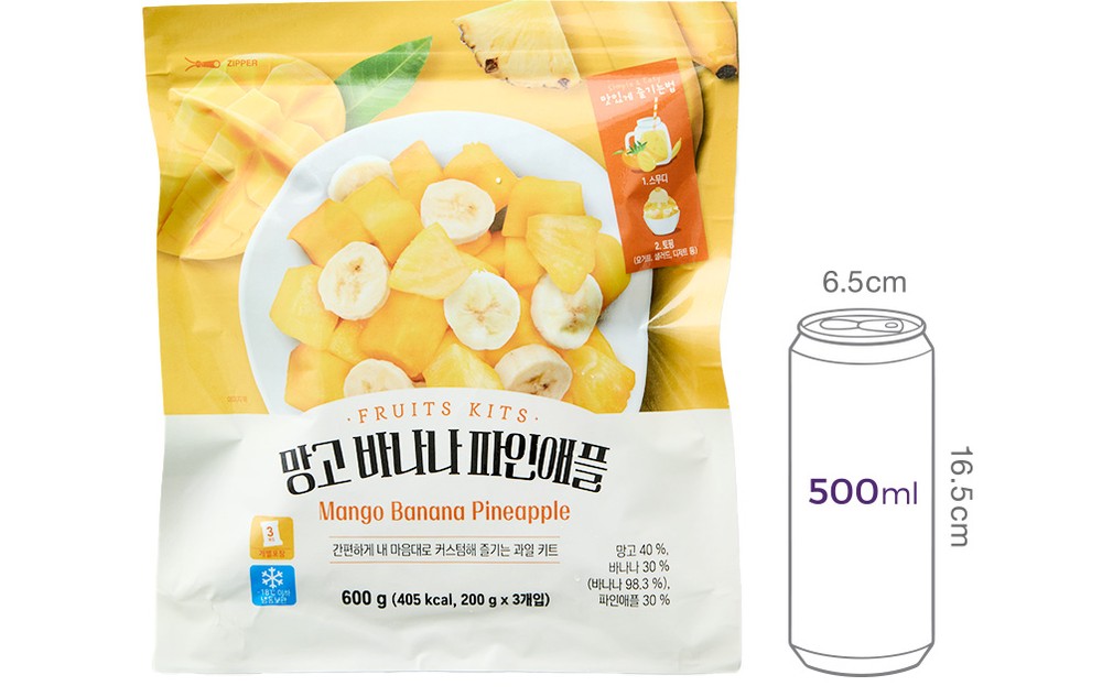 [자연원] 망고 듬뿍 냉동 망바파 믹스 (600g)