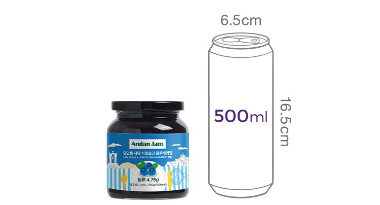 [안단잼] 저당 저칼로리 블루베리잼 380g