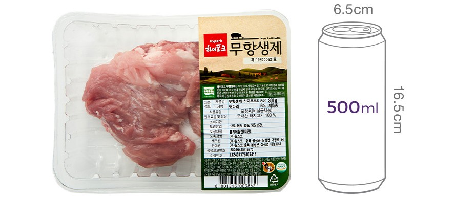 [하이포크] 무항생제 한돈 뒷다리 제육용 300g (냉장)