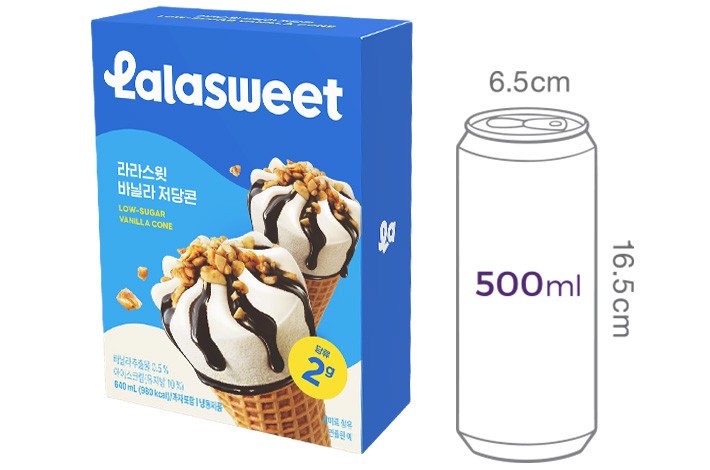 [라라스윗] 바닐라 저당콘 160mL X 4입