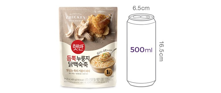 [햇반죽] 듬뿍 누룽지닭백숙죽 420g