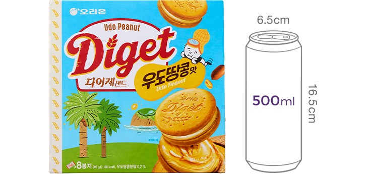 [오리온] 다이제 샌드 우도땅콩 392g