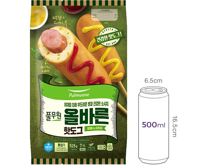 [풀무원] 올바른 핫도그 525g(75gX7개입)