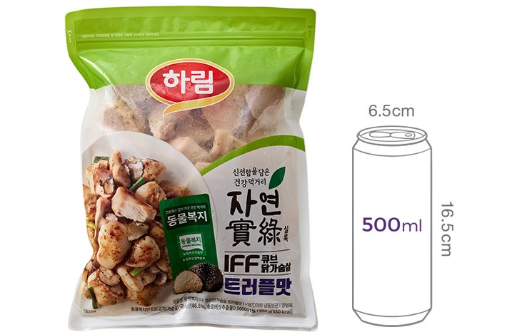 [자연실록] 동물복지 소스 닭가슴살 큐브 스테이크 트러플 500g(냉동)