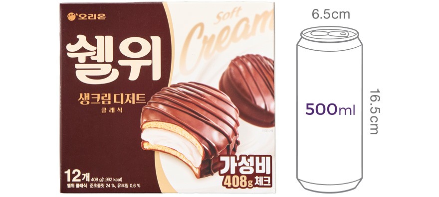 [오리온] 쉘위 생크림케이크 클래식 408g