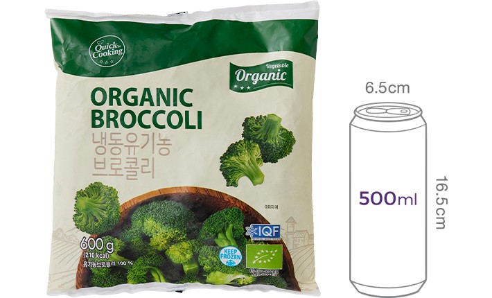 [퀵쿠킹] 유기농 브로콜리 600g (냉동)