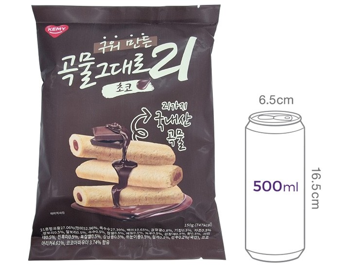 [곡물그대로21] 크리스피 곡물롤 초코 150g