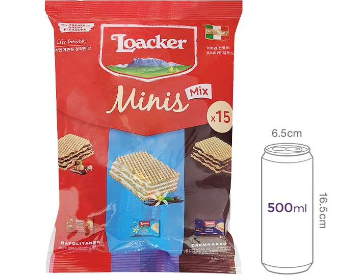 [로아커] 미니스 웨하스 믹스팩 15개입 150g