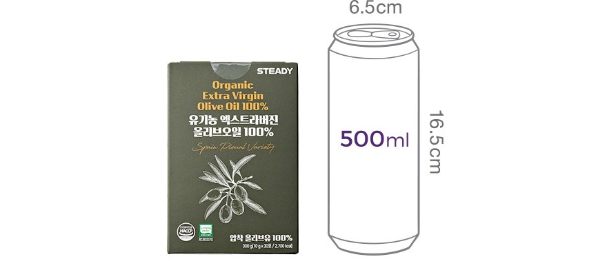[스테디] 유기농 엑스트라버진 올리브오일 스틱 (10ml x 30포)