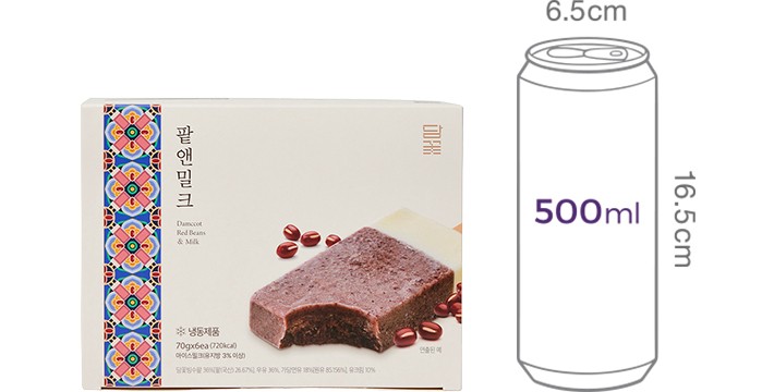 [담꽃] 팥앤밀크 아이스크림 (70g X 6개)