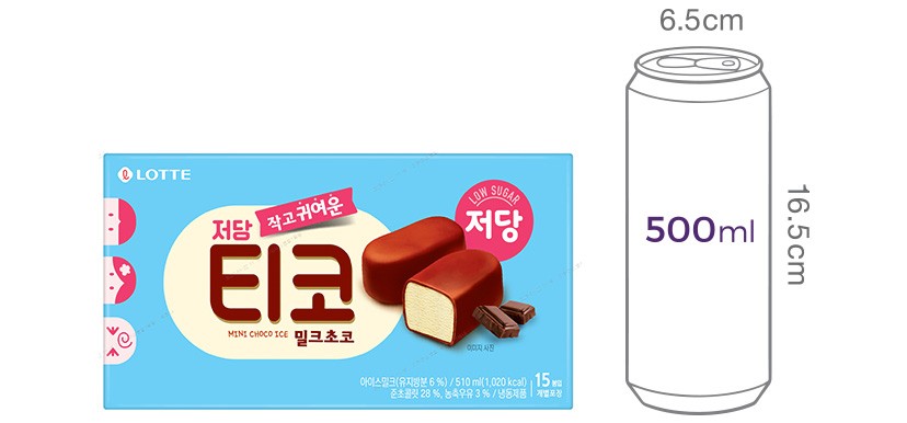 [롯데웰푸드] 저당 티코 밀크초코 34mL X 15개입