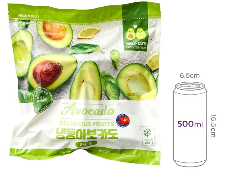 냉동 점보 아보카도 하프컷 1kg (베트남산)