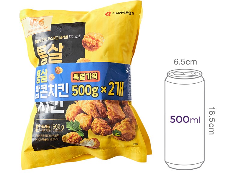 [마니커에프앤지] 통살팝콘치킨 (2개입)