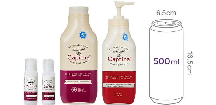 [카프리나] 바디워시 & 바디로션 기프트세트 (바디워시 500ml + 바디로션 350ml + 미니어처 워시 30ml + 미니어처 로션 30ml) + 쇼핑백