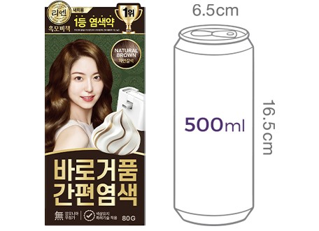 [리엔] 흑모비책 바로거품 간편염색 80g 자연갈색