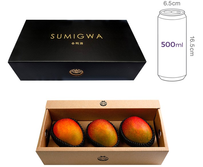 [수미과] 제주산 애플망고 선물용 3입 (1.1kg)