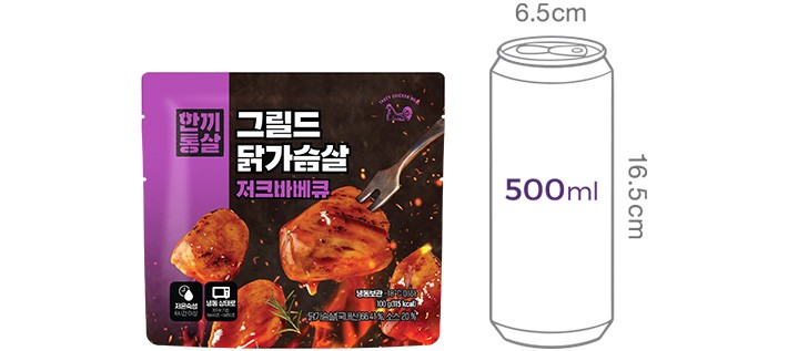 1.[한끼통살] 그릴드 닭가슴살 저크바베큐맛 (1입)