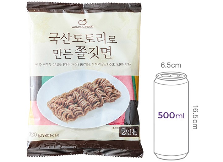 [한둘푸드] 국산도토리로 만든 쫄깃사리면 (2인분/스프x)