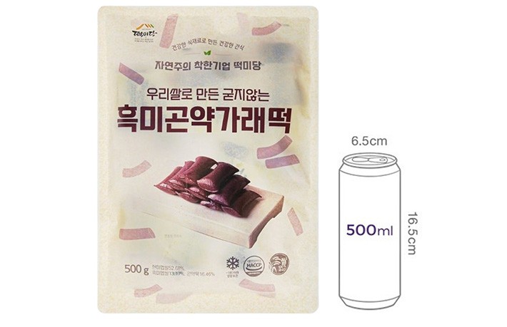 [떡미당] 흑미곤약 가래떡 500g