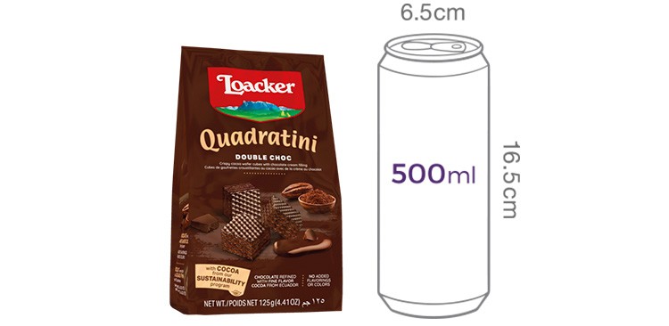 [로아커] 미니 웨하스 콰드라티니 (더블초코) 125g