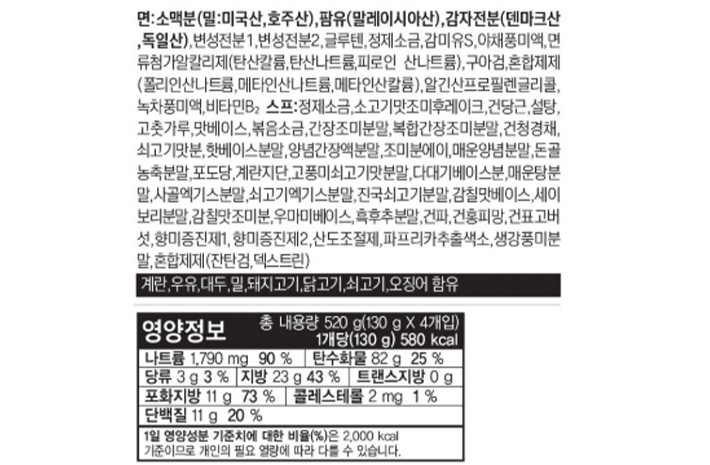 [팔도] 왕뚜껑 봉지라면 4입